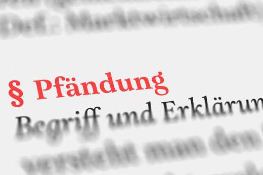 Foto: Textausschnitt Pfändung